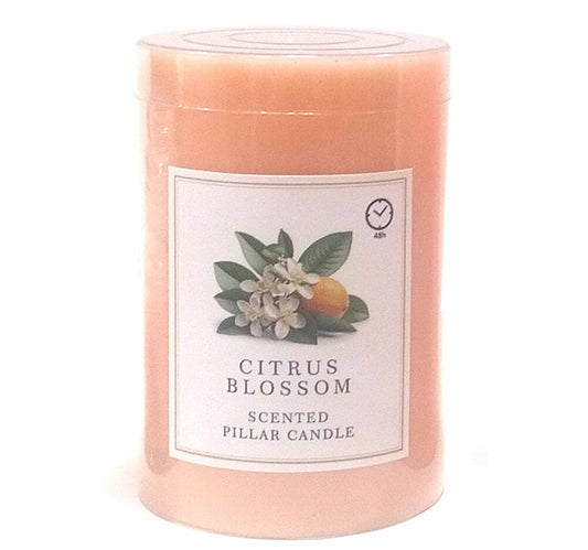 Maple Leaf Scented Pillar Candle 7.5x10cm Orange Citrus Blossom