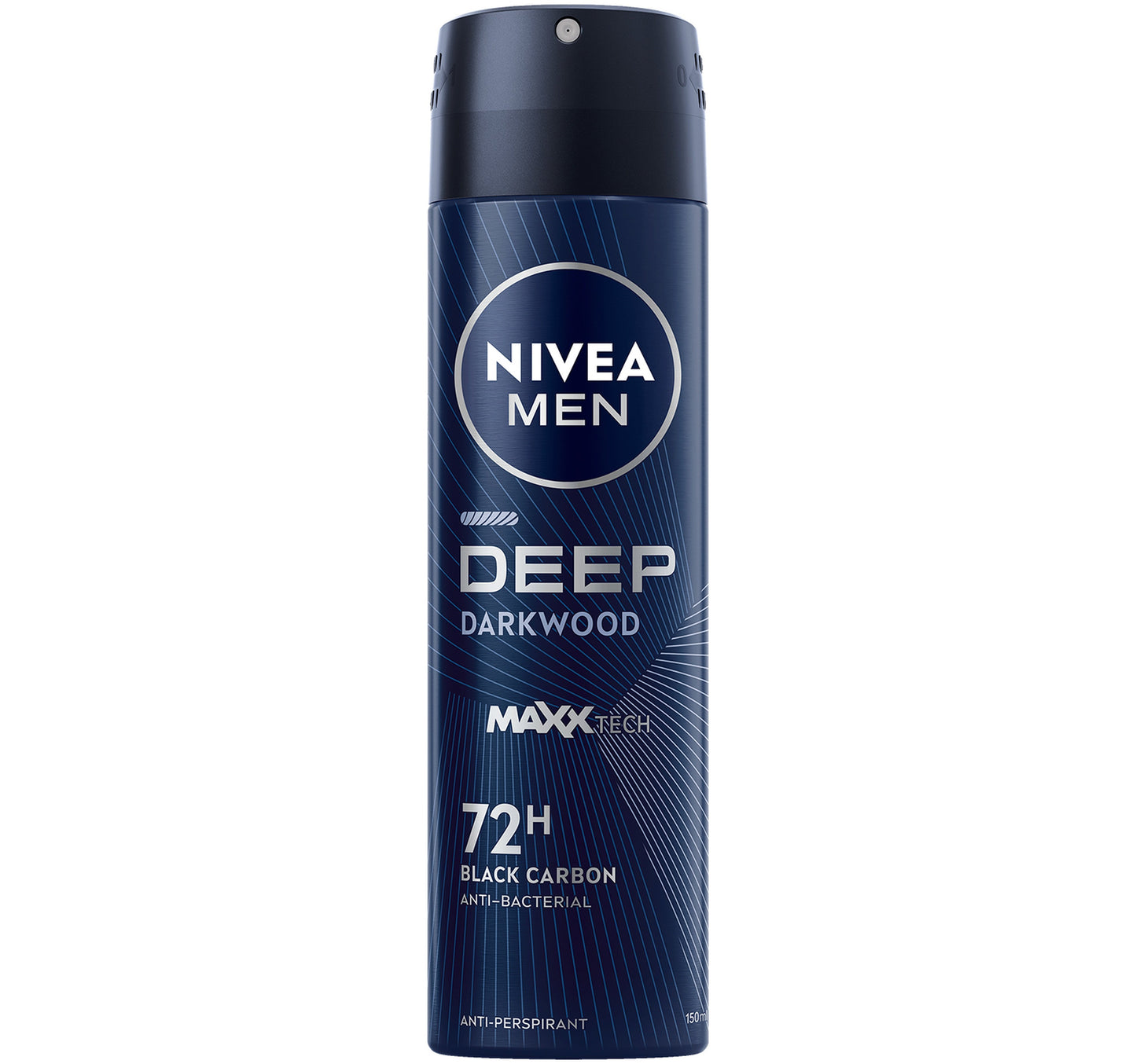 نيفيا مين ديب ماكس تك داركوود سبراي مع الكربون الأسود لحماية من الروائح والعرق تدوم 72 ساعة، 150 مل