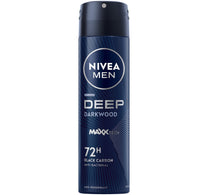 نيفيا مين ديب ماكس تك داركوود سبراي مع الكربون الأسود لحماية من الروائح والعرق تدوم 72 ساعة، 150 مل