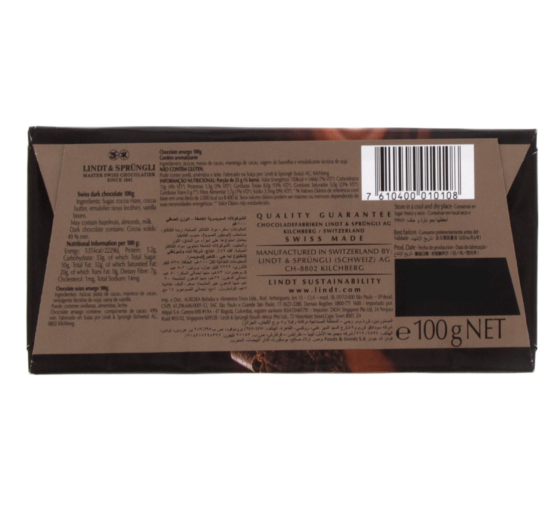 Lindt Swiss Classic Dark Chocolate 100 g