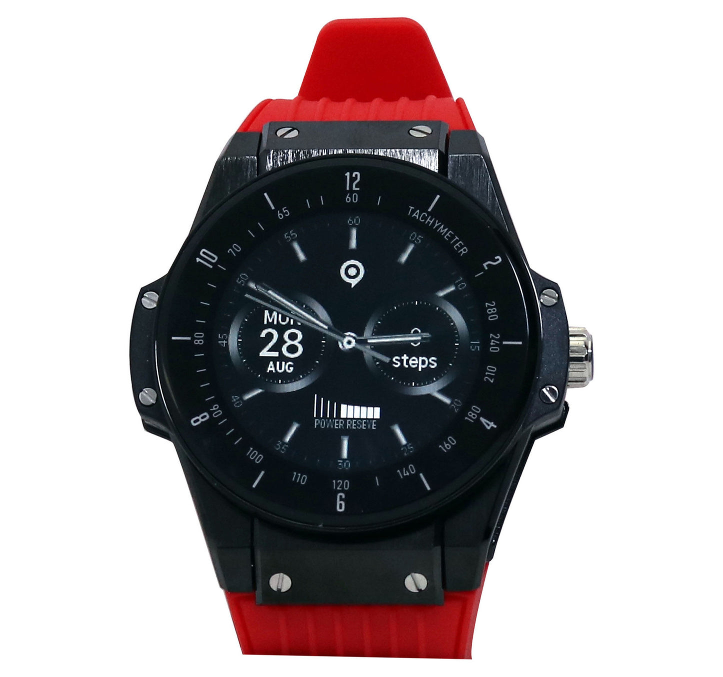 Ikon Men Smartwatch, 1.09 inch Display, Red, IK-WM-08