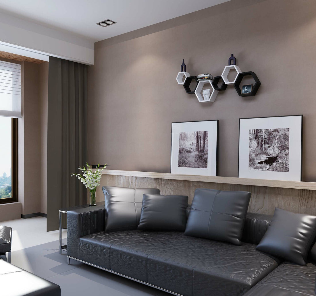 Maple Leaf Glossy Painting Wall Shelf 3 pcs Set, White, 13023