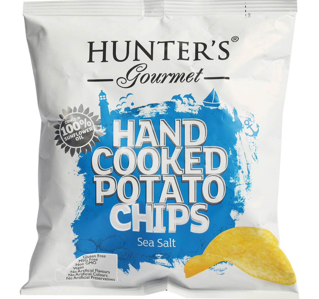 رقائق البطاطس المطبوخة يدويًا من هانترز جورميه بنكهة ملح البحر 40 جم