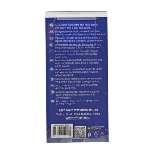 Writech Retractable Highlighter 6pcs