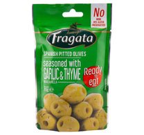 Fragata Spanish Pitted Olives Seasoned With Garlic & Thyme Manzanilla 70 g