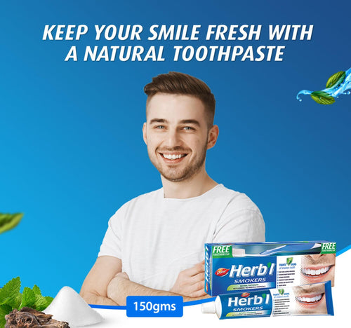 Dabur Herbal Smokers Natural Toothpaste 150 g + Toothbrush