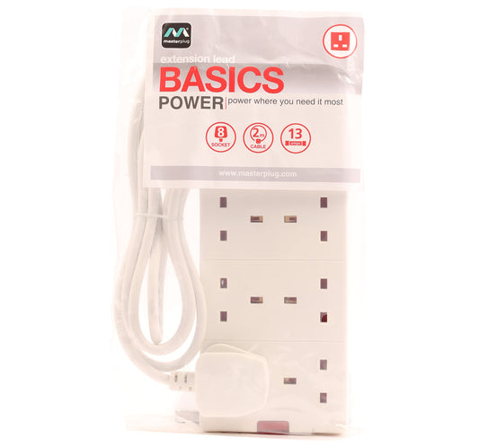 Masterplug Extension 8 Way BEN210 2 Meter