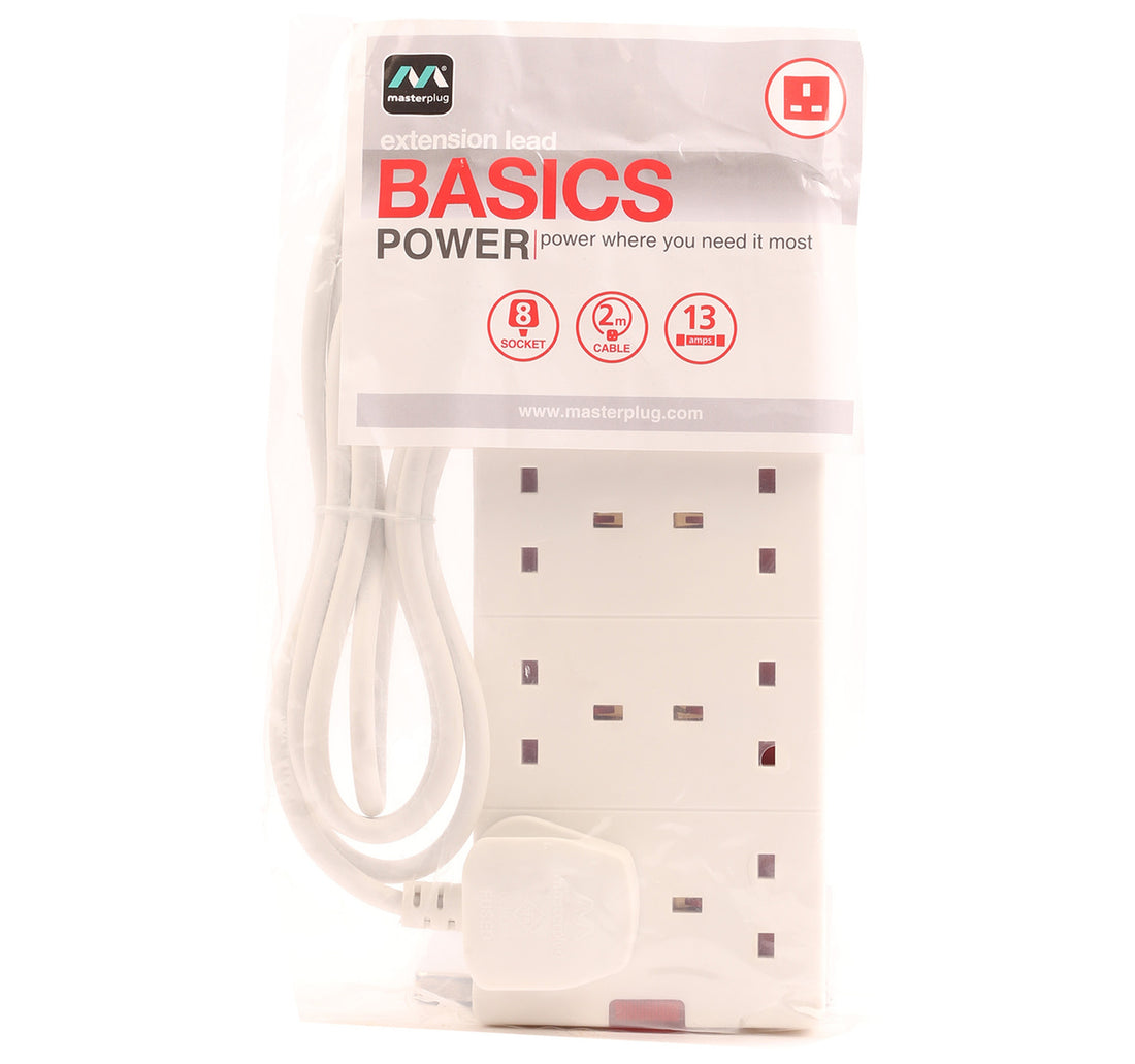Masterplug Extension 8 Way BEN210 2 Meter