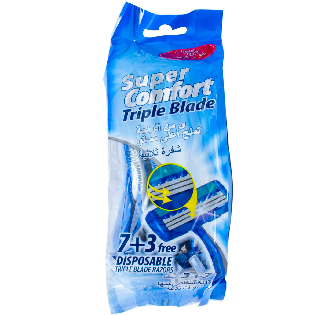Home Mate Triple Blade Disposable Razors 10 pcs