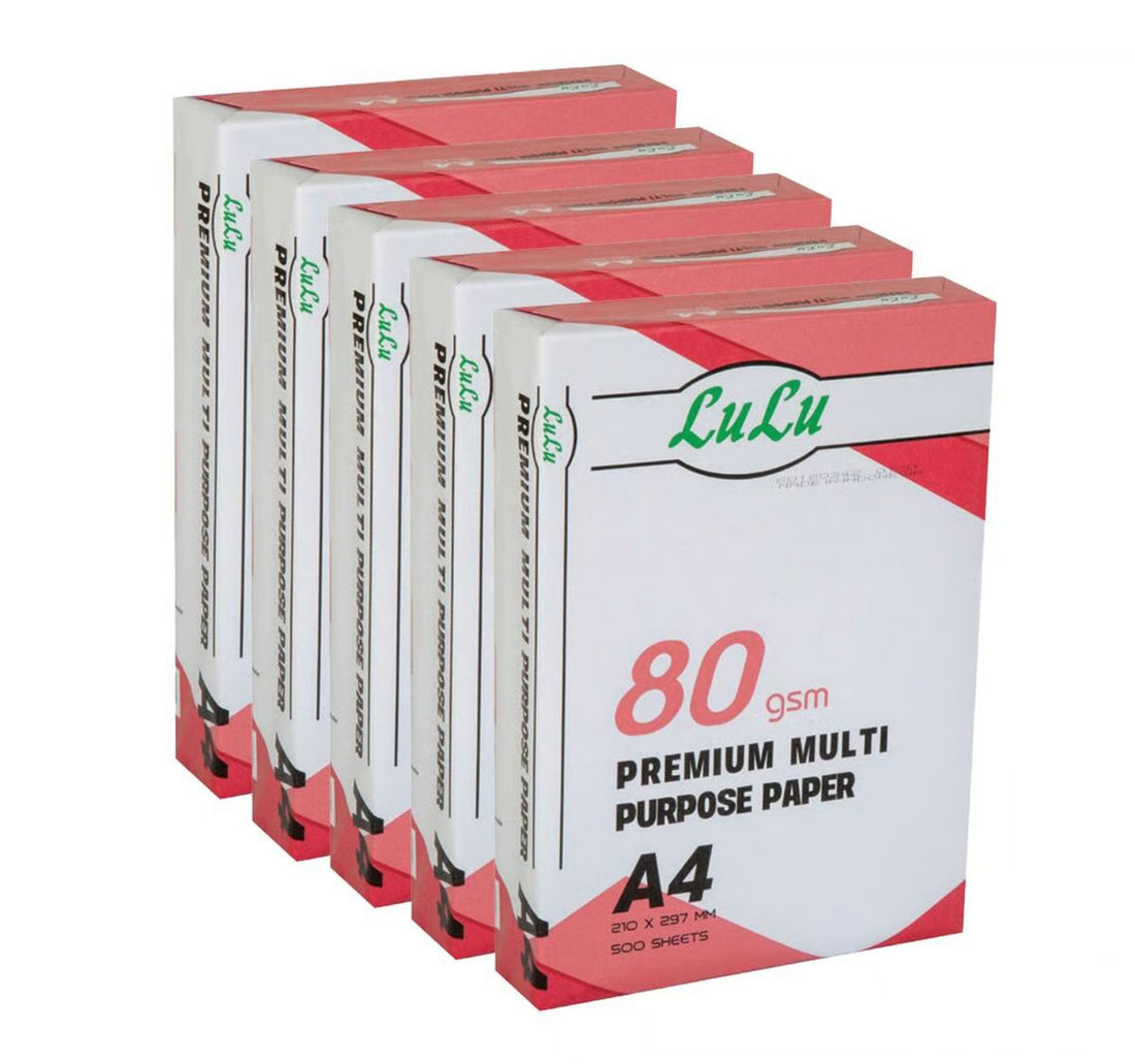 Lulu A4 Copy Paper, 80 gsm, 5 x 500 Sheets