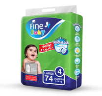 Fine Baby Diapers Size 4 Large 7-14 kg Mega Pack 74 pcs