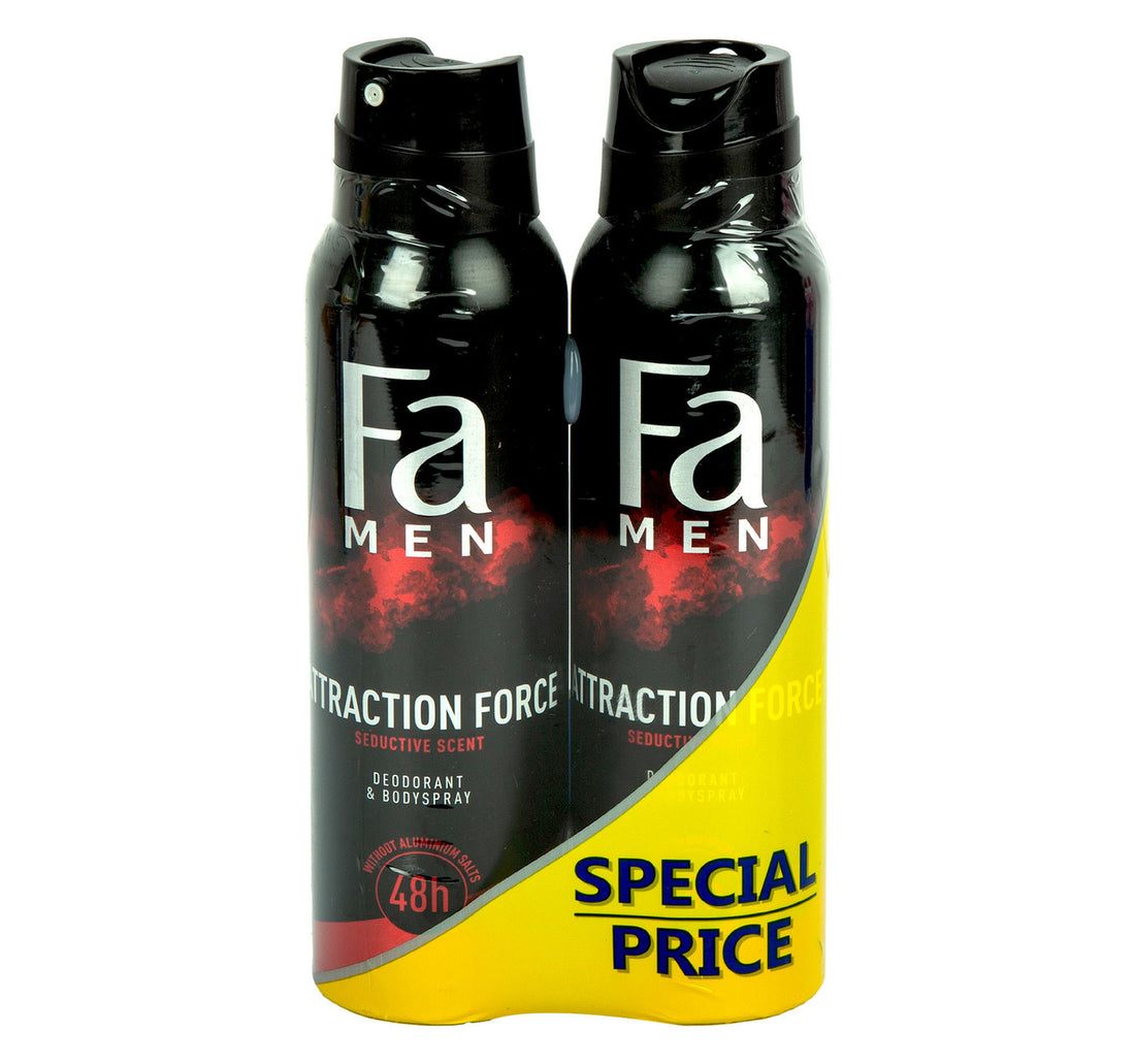 Fa Attraction Force Deodorant Spray For Men Value Pack 2 x 150 ml