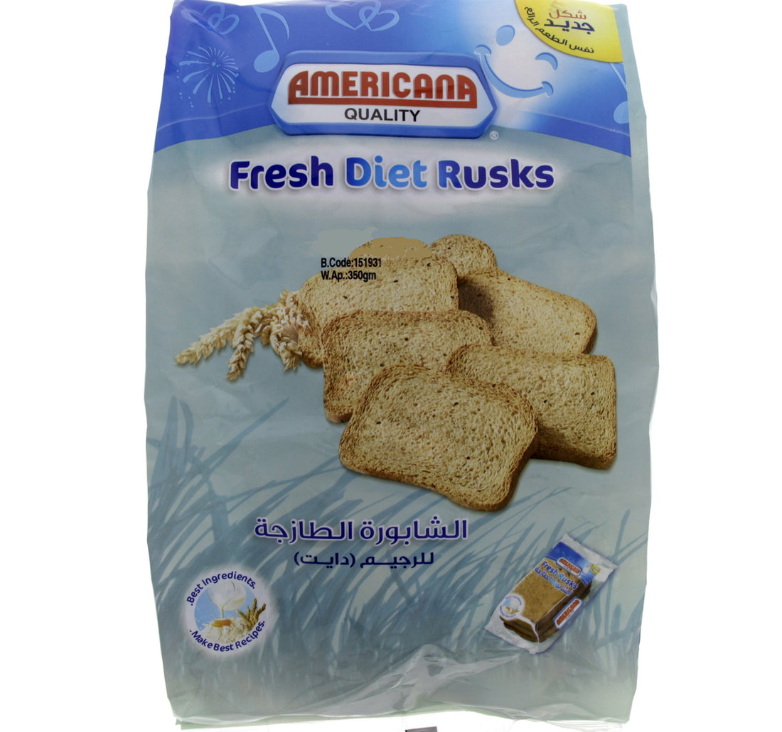 بسكويت أمريكانا فريش دايت راسكس 350 جم