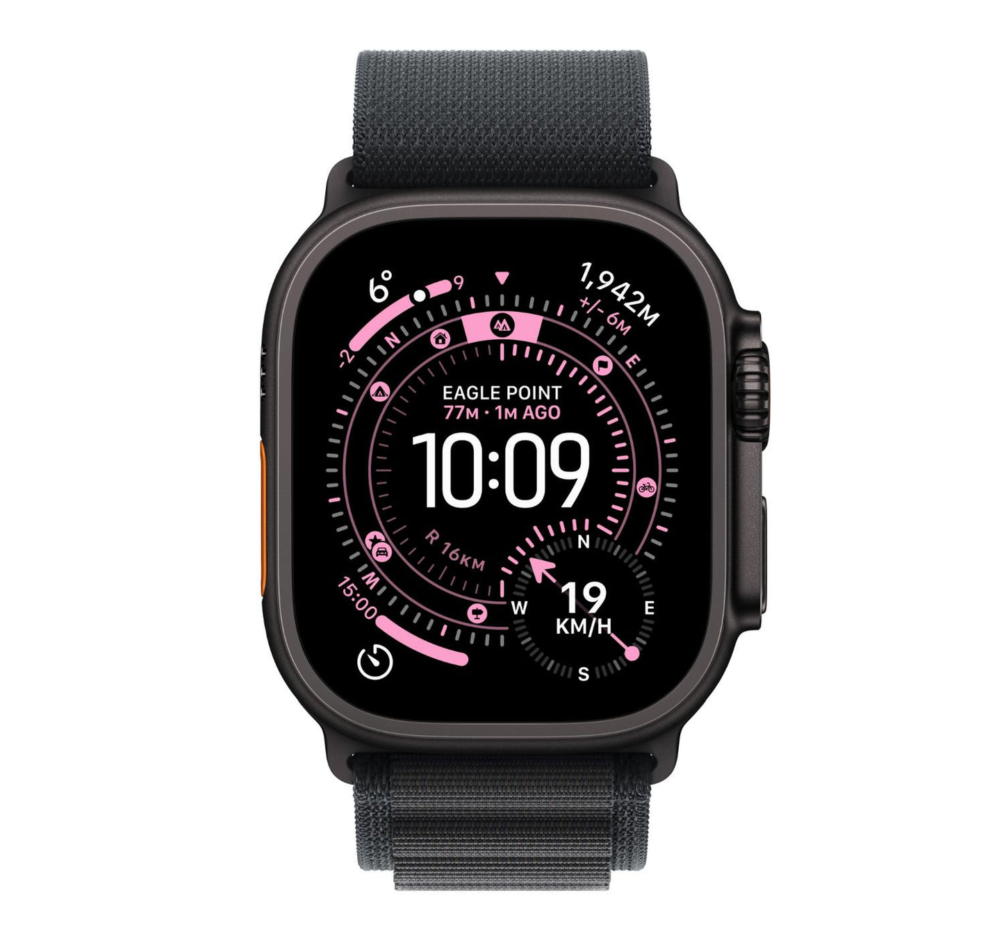 Apple Watch Ultra 3 GPS + Cellular Smartwatch, 49 mm Black Titanium Case with Black Alpine Loop (M), MF0V4AF/A