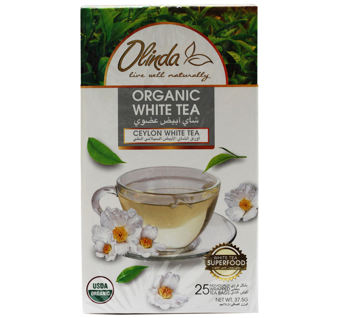 شاي أوليندا الأبيض العضوي 25 كيس شاي