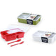 Elianware Lunch Box With Spoon and Fork E-1230 1.3L Assorted
