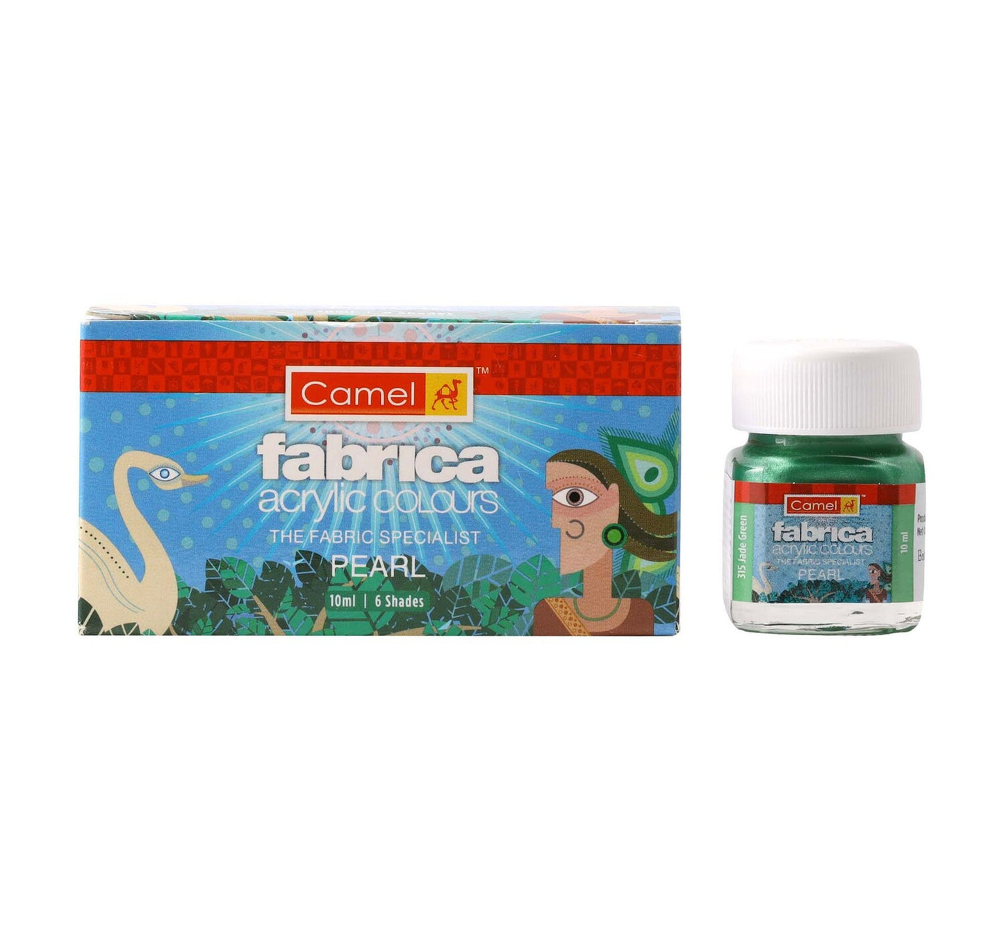 Camel Fabrica Acrylic Colours Pearl 10mlx6 Shades