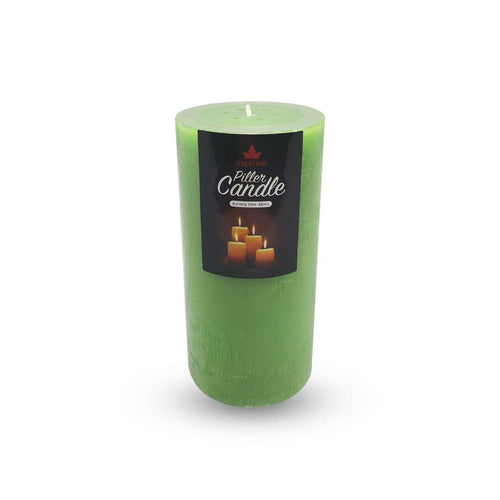 Maple Leaf Pillar Candle P601 3x6inch Green