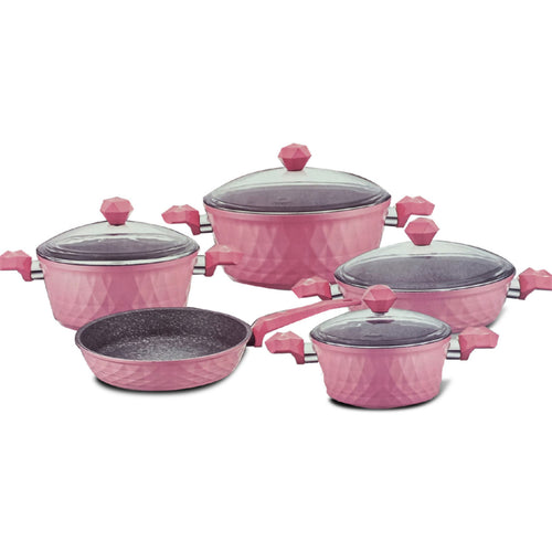 Falez Diamond Cookware Set 9pcs 15388 Rose