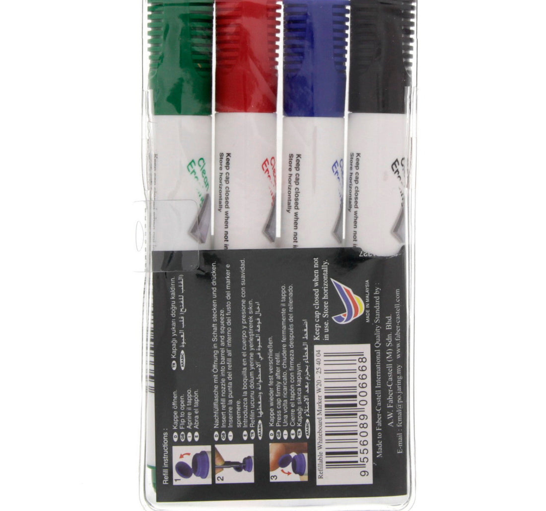 Faber-Castell Whiteboard Refillable Markers Wallet 4 Pieces