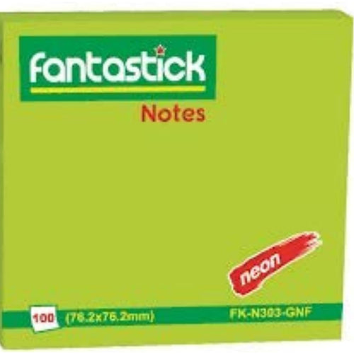 Fantastick Sticky Notes, 3 x 3 inches, 12 pcs, Green, 303-GNF
