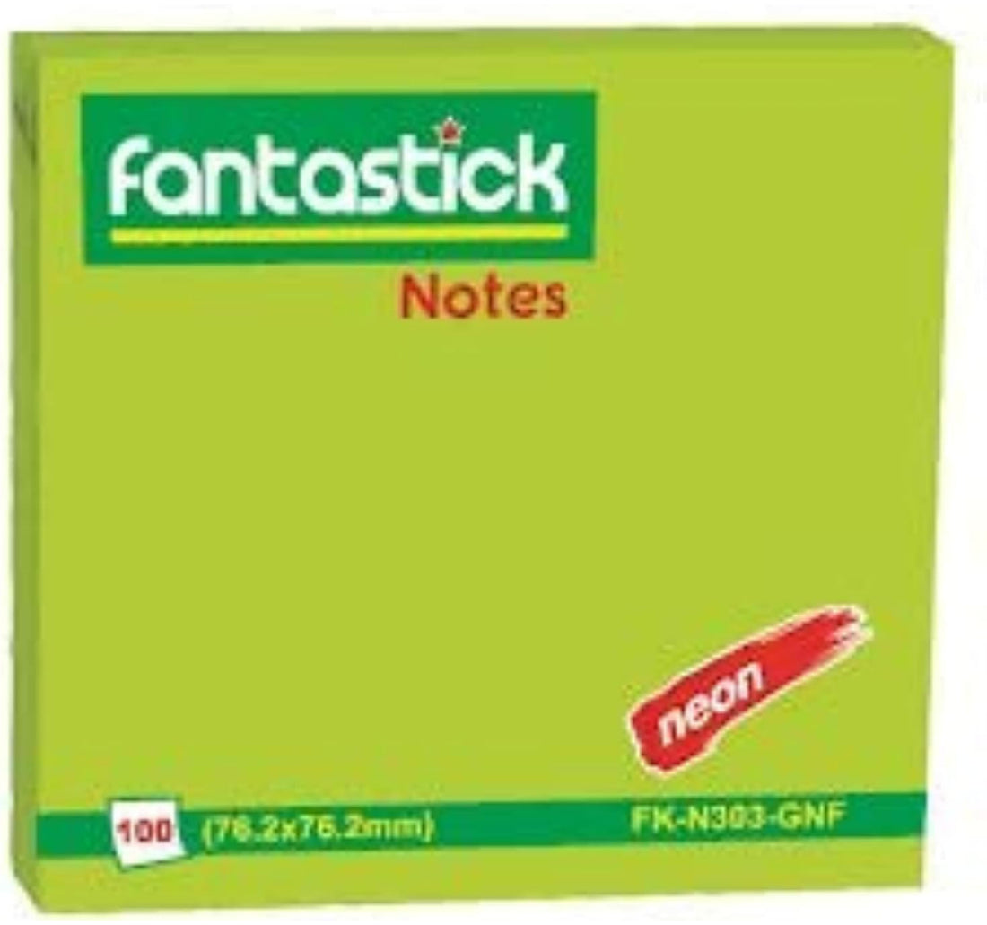 Fantastick Sticky Notes, 3 x 3 inches, 12 pcs, Green, 303-GNF