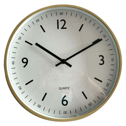 Maple Leaf Home Plastic Wall Clock, Wooden Color Finish, 30 cm, BP-R1201W