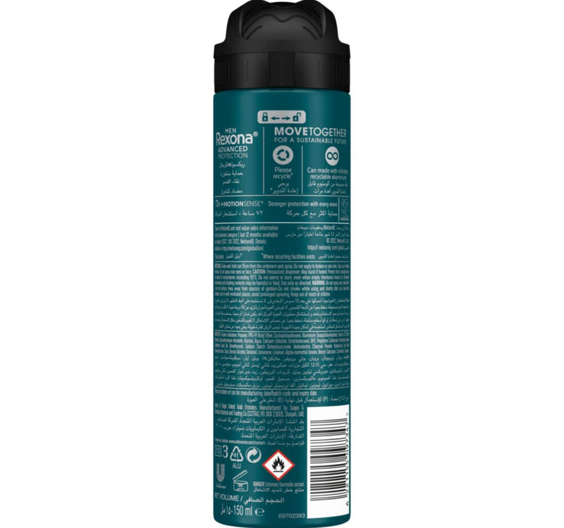 Rexona Motion Sense Charcoal Clean Anti-Perspirant For Men 150 ml