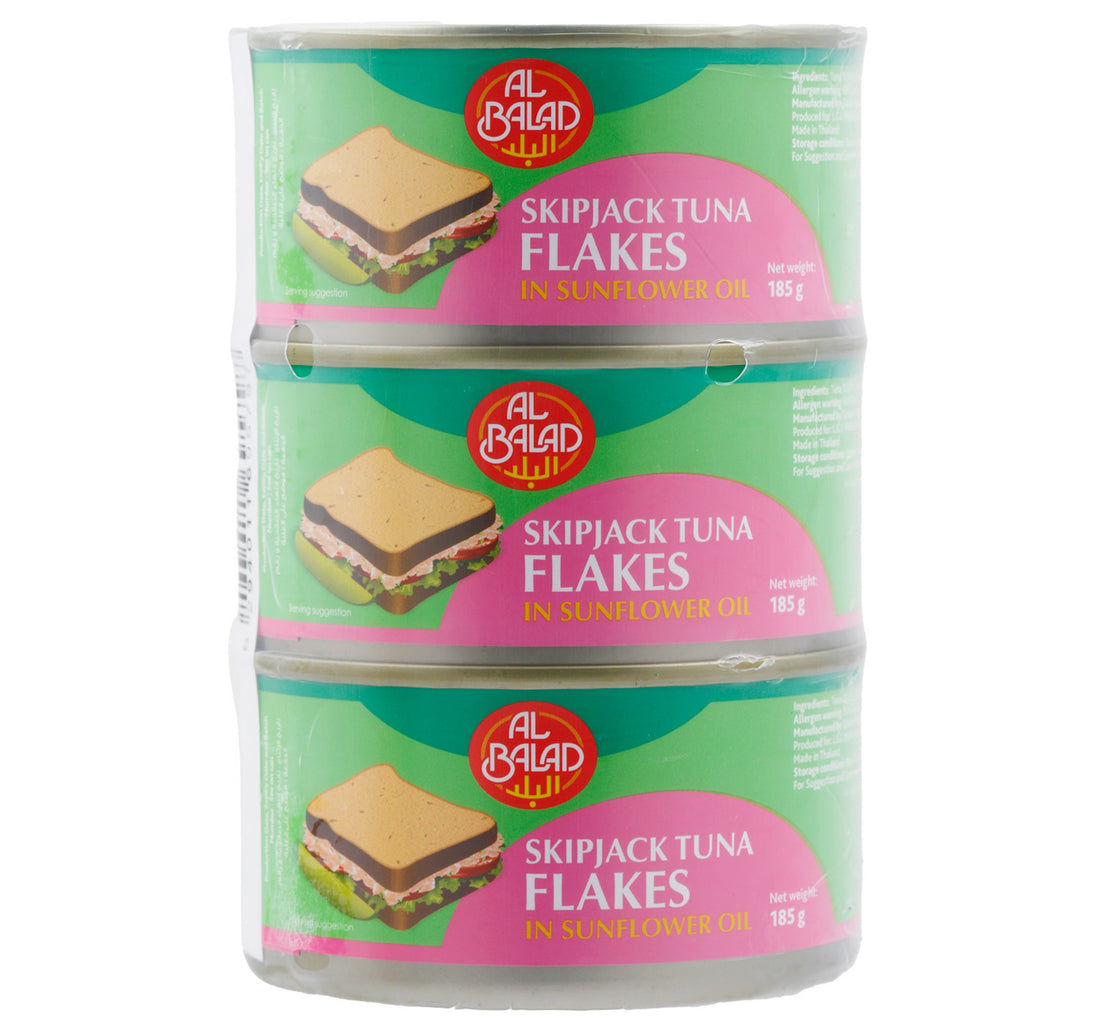 رقائق تونة سكيبجاك البلد بزيت دوار الشمس 3 × 185 جم