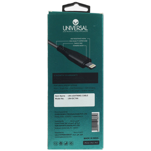 Universal Lightning Cable UN-IDC744 1.2 Meter