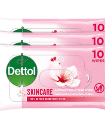 Dettol Skin Care Antibacterial Skin Wipes 3 x 10 pcs