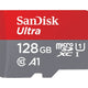 SanDisk Ultra UHS I MicroSD Card, 128 GB, 140MB/s, Gray/Red, SDSQUAB-128G-GN6MN