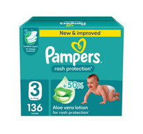 Pampers Diaper Rash Protection Aloe Vera Lotion, Size 3, 6-10 kg, 136 pcs