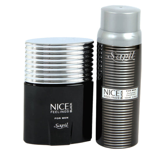 Sapil Nice Feeling Black EDT for Men 75 ml + Deodorant Spray 150 ml