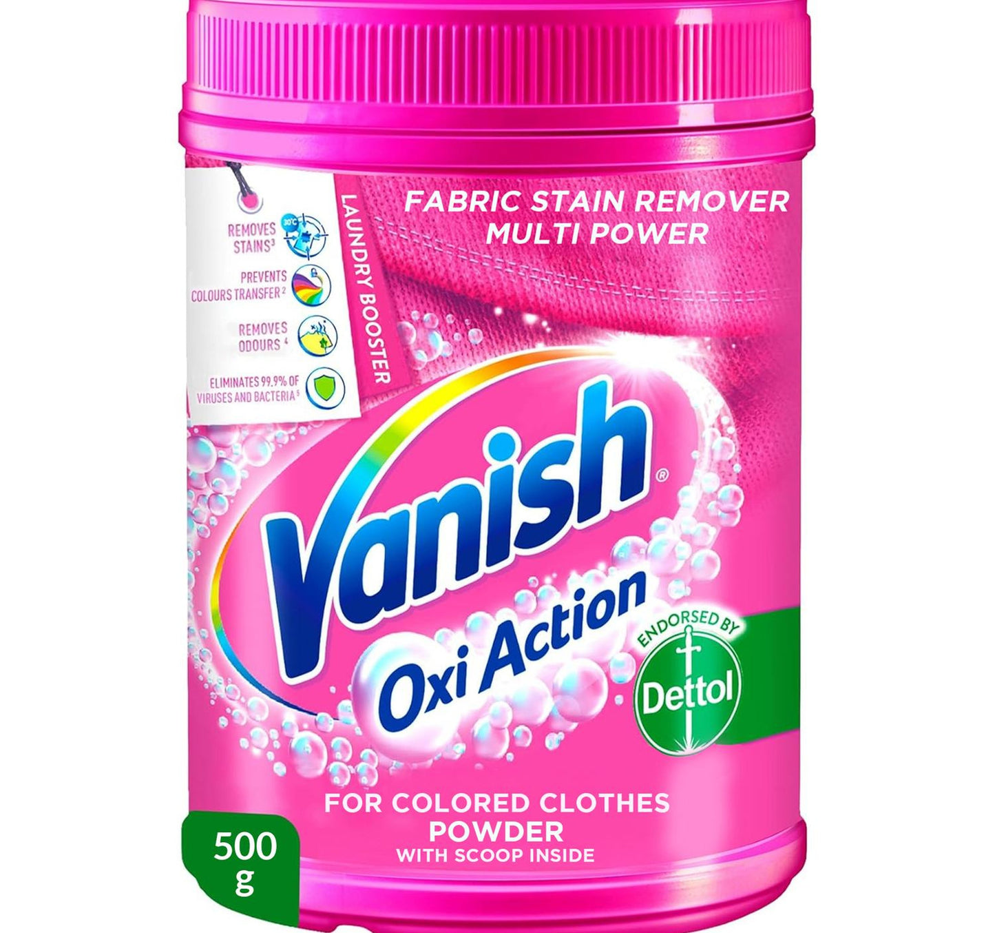 Vanish Oxi Action Stain Remover Powder Coloured & White Clothes 500 g