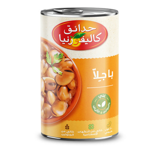 فول مدمس كبير معلب من حدائق كاليفورنيا، باجيلا، 450 غرام