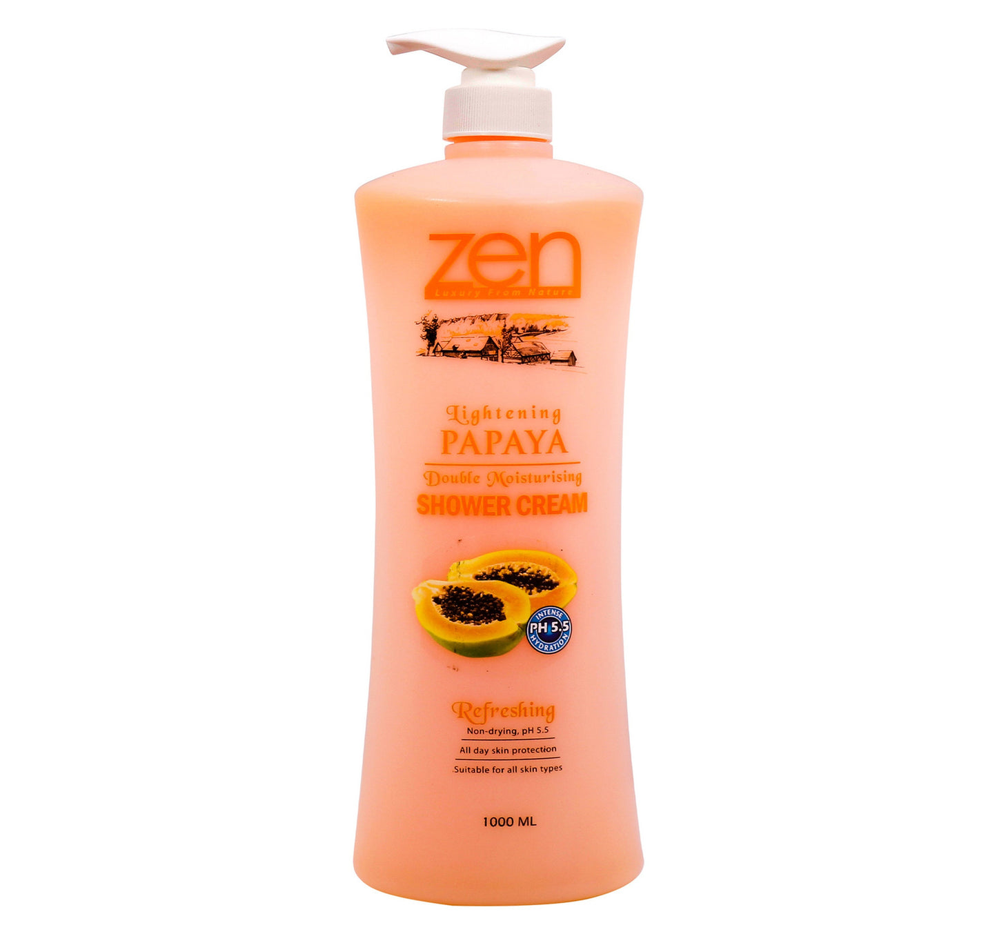 Zen Shower Cream Lightening Papaya 1 Litre