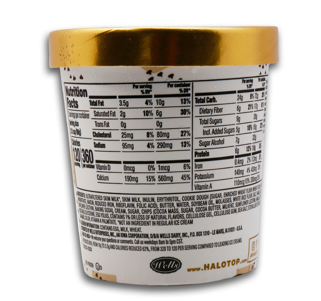 Halo Top Light Ice Cream Chocolate Chip Cookie Dough 473 ml