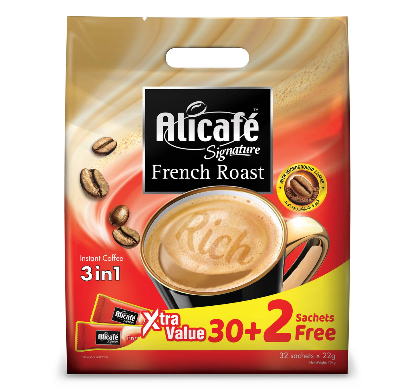 Alicafe French Roast 3in1 Instant Coffee 22 g 30+2