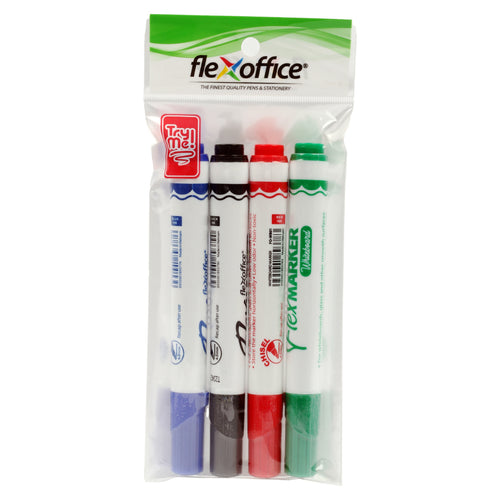 Flex Office White Board Marker 4pcs Assorted WB02C