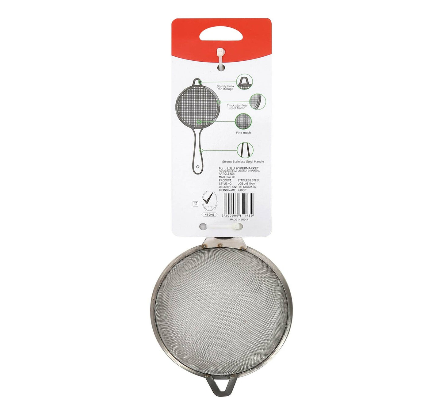 Rabbit Stainless Steel Strainer, 11.5 cm, SM04