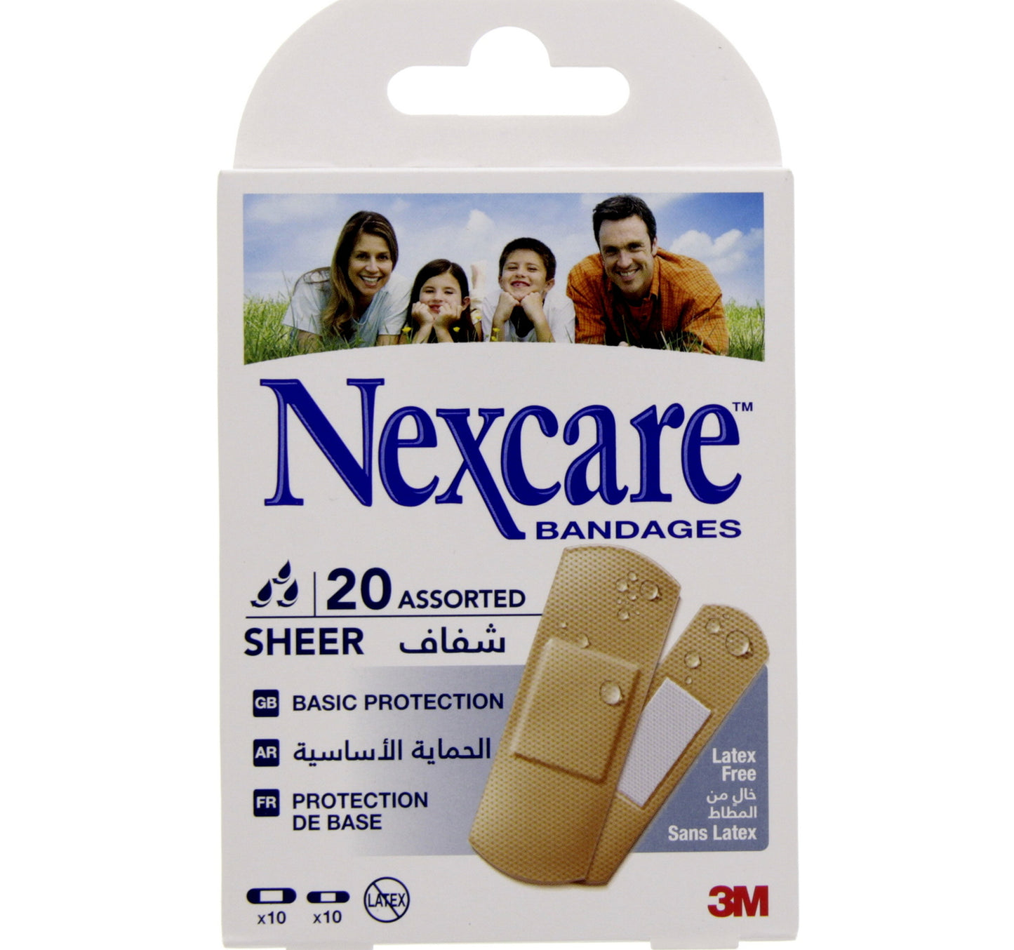 ضمادة نيكسكير شفافة متنوعة، 20 قطعة