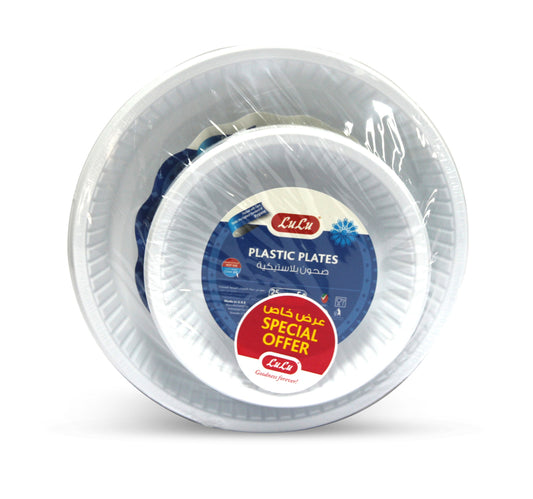 LuLu Plastic Plates 26cm 25 pcs + 18cm 25 pcs