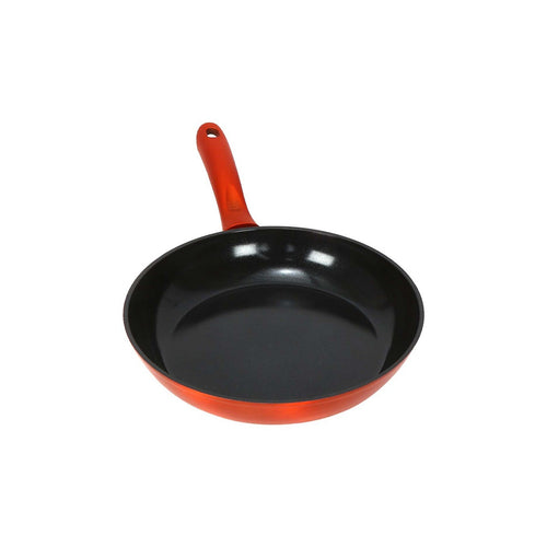 Chefline Induction Base Ceramic Natural Coating Fry Pan, 28 cm, Red, DZJ28