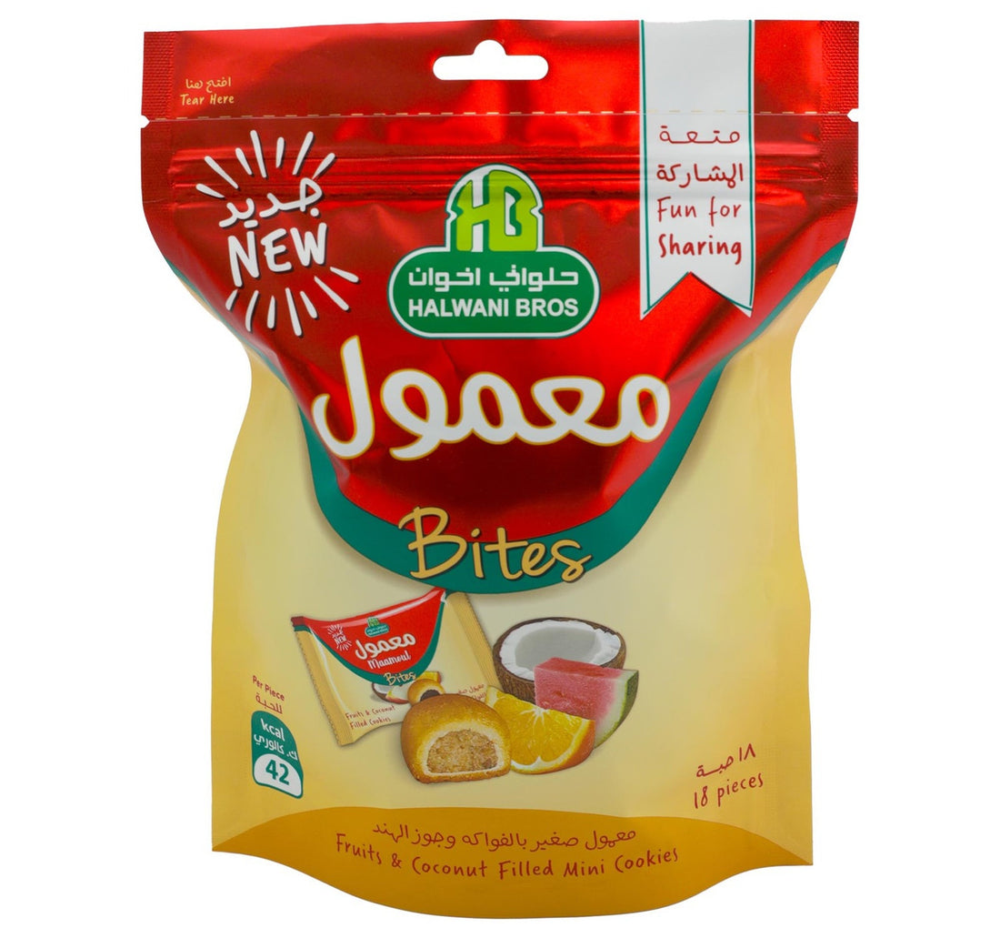 Halwani Bros Bites Fruits & Coconut Filled Mini Cookies 180 g