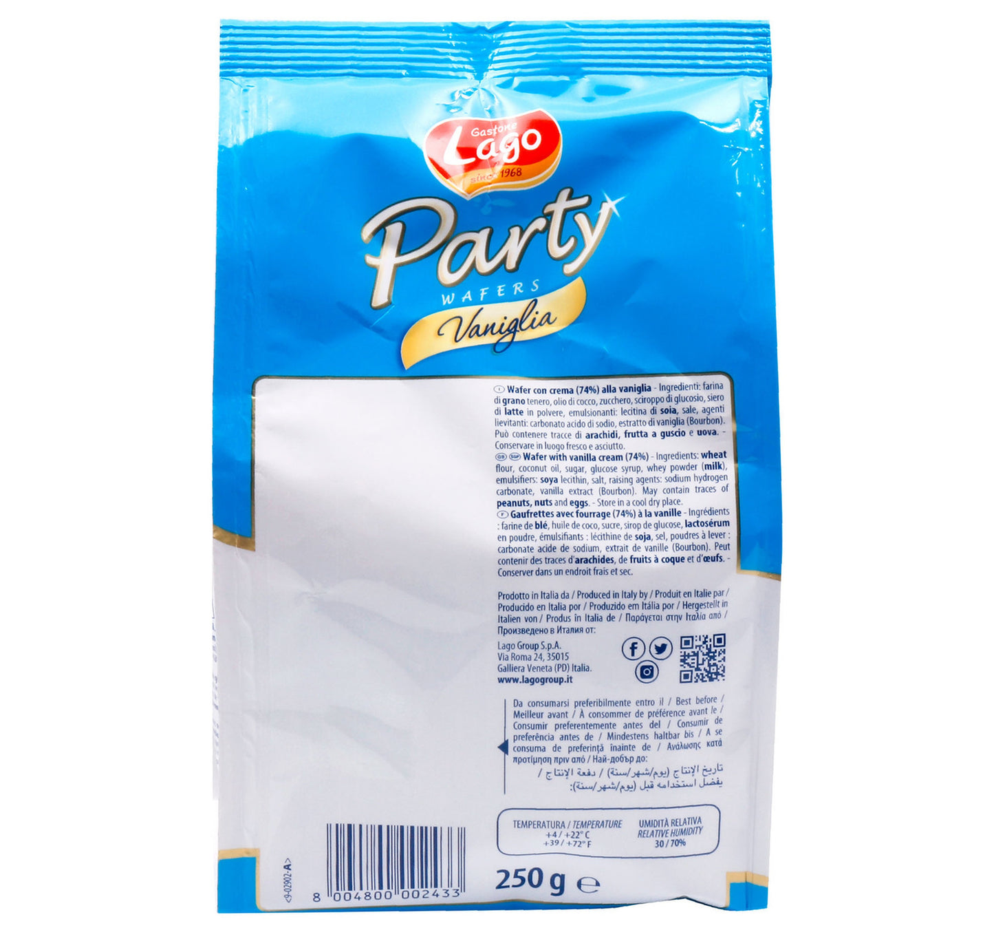 Gastone Lago Party Wafers Vaniglia 250 g