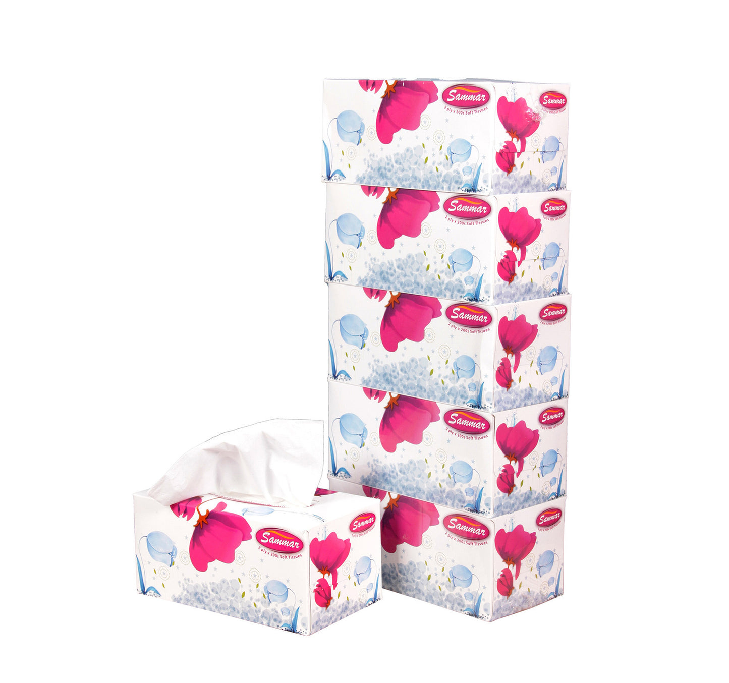 Sammar Facial Tissue 2Ply 5 x 200 Sheets