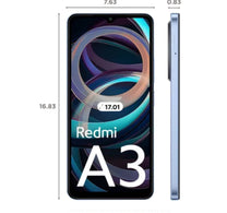 Xiaomi Redmi A3 4G Smartphone, 3 GB RAM, 64 GB Storage, Star Blue