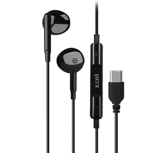 X.cell XL-HS-104C-BLK Wired Headsets Out of Ear Shape With Type C Jack - Black