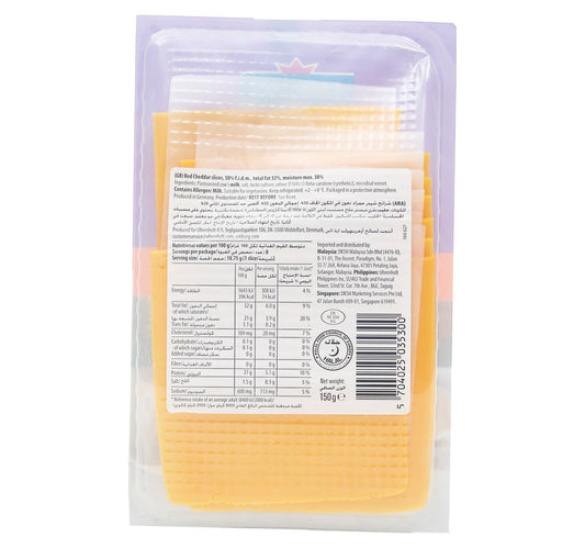 Emborg Red Cheddar Cheese Slices 8 pcs 150 g